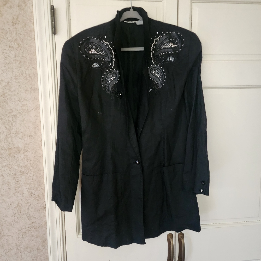Boho Embroidered Blazer  Western Chic  Festival Jacket.pit To Pit 20" Hips 20" - Picture 3 of 8